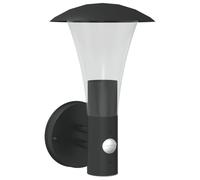 (black, 2 pcs/with sensor) vidaXL Outdoor Wall Lights with Sensors Wall Lamp 2 pcs Silver Stainless Steel