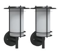 (black, 2 pcs/ without sensor) vidaXL Outdoor Wall Lights with Sensors Wall Lamp 2 pcs Black Stainless Steel