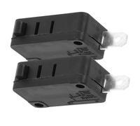 Black 2 Pin Normally Open Micro Switch 2 Pack for Fridge Door | Plastic and Metal Build, Precise Contact Point, Short Travel Distance, Kitchen Appliance Maintenance