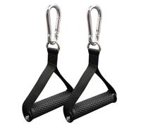 Black 2 Resistance Band Handles - Home Gym Accessories, Pull Up Handles, Strength Training Equipment, Suitable for Back Stretching, Bicep, and Tricep Workouts