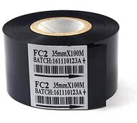 Black 2 Rolls Hot Stamp Ribbon FC2 35mm x 100m Thermal Transfer Ribbon for Coder Printer Machine （