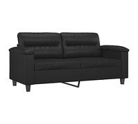 Black 2 Seater Outdoor Sofa 140 cm Faux Leather Relax Chair for Living Room Waiting Room or Bedroom Compact Design for Small Spaces Stylish & Comfortable