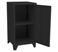 (Black - 2 Shelves) Metal Filing Cabinet Unit FreeStanding Cupboard Tall Garage Parts Hardware Shelf