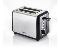 Black 2 Slice Toaster Stainless Steel Variable Browning Control Defrost Swan