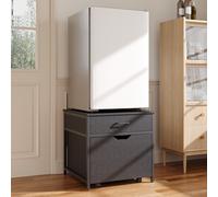 Black 2-Tier File Storage Cabinet Office Side Table Fridge Stand