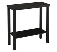 (Black) 2-Tier Wooden Narrow Console Side Table Entryway Hallway Furniture Home Office