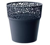 URBNLIVING Tree Mini Plastic Quality Flower Plant Garden Indoor Outdoor Herb Planter Pots Modern Set (Black, 2)