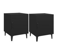 (black, 2) vidaXL 1/2x Bedside Cabinet Engineered Wood End Table Nightstand Multi Colours