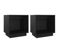 vidaXL Bedside Cabinets 2 pcs Black 40x30x40 cm Solid Wood Pine