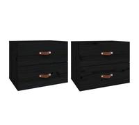 (Black, 2) vidaXL 1/2x Wall-mounted Bedside Cabinet Floating Bedside Unit Multi Colours