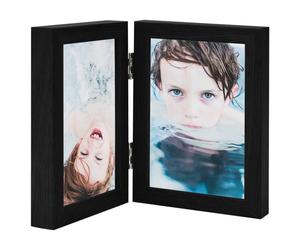 (black, 2 x (13 x 18 cm)) vidaXL Bifold Photo Frame Collage Picture Frame Multi Colours Multi Sizes