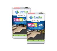 (Black, 2 x 5 Litres) Smartseal Patio ColourSeal - Colour & Restore Old Concrete Paving Slabs, Durable Paint & Sealer - Easy to Apply, Protective Concrete Sealer