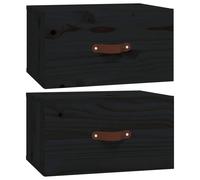 (Black, 2 x Bedside cabinet) vidaXL 1/2x LED Bathroom Mirror 90x60 cm Washroom Wall-mounted Light up Mirror