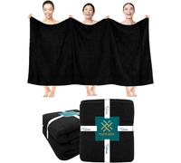 (Black) 2 X Big Super Jumbo Bath Sheets Towel Pure Egyptian Cotton Soft XXL Bath Towels