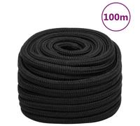 (black, 20 mm/ 100 m) Marine Rope Dock Coil Boat Line Polypropylene Rope Multi Sizes Multi Colours