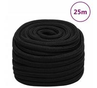 (black, 20 mm/ 25 m) vidaXL Braided Boat Rope Polyester Sturdy Yacht Cable Black/White Multi Sizes