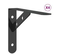 vidaXL Shelf Brackets 4 pcs 20x2.5x14 cm Black Stainless Steel