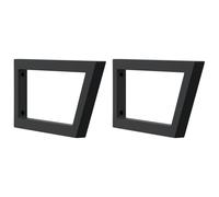 vidaXL Trapezium Steel Shelf Brackets for Washbasin Support – Black, 2 pcs, 20×45 cm, 100 kg