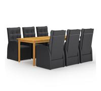 Garden Dining Set PatioTable and Chairs with Cushions Poly Rattan vidaXL
