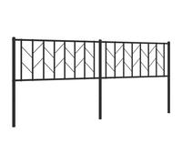 vidaXL Classic Steel Headboard - Stylish and Robust Metal Bed Header for Bedroom - Black - 200 cm