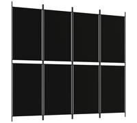 Vidaxl 4-Panel Room Divider Black 200X180 Cm Fabric Room Dividers