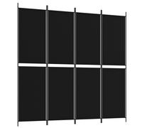 Vidaxl 4-panel Room Divider Black 200X200 Cm Fabric, Black