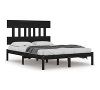 (black, 200 x 200 cm) vidaXL Solid Wood Bed Frame Home Indoor Bedroom Bedstead Multi Colours/Sizes