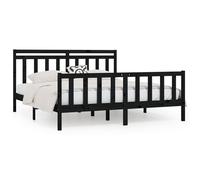 (black, 200 x 200 cm) vidaXL Solid Wood Pine Bed Frame Wooden Bedstead Bed Base Multi Colours/Sizes