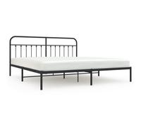 Vidaxl Metal Bed Frame With Headboard Black 200X200 Cm, Black