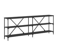 (black, 200 x 30 x 75 cm/ 1 pcs) vidaXL Console Table Side Table Sideboard End Table Engineered Wood and Iron