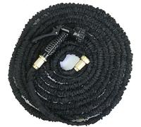 (Black) 200FT Expanding Flexible Garden Hose Pipe Fiiting for 1/2" & 3/4" Faucet, 3X Expanding + 7 Setting Spray Gun for Car Washing, Pet Showering, Watering
