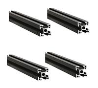 Black 2020 Aluminum Extrusion Profile Four Holes Linear Rail 2020 Aluminum Profile Frame Machine DIY 3D printer workbench CNC (200mm) 4PCS
