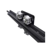 Black 2020 V-groove anodized aluminum extrusion 100mm-800mm linear guide + 1PC V gantry plate set skateboard pulley(650mm with Pulley)