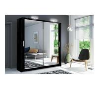 (Black, 203cm) Modern Milan full mirror Sliding wardrobe in 4 color and 6 sizes
