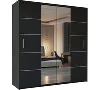 (Black, 203cm) Winnipeg Modern Sliding Wardrobe