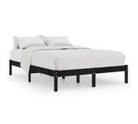 vidaXL Bed Frame Black Solid Wood 150x200 cm King Size (810026), Black