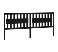 vidaXL Bed Headboard Black 205.5X4X100 Cm Solid Wood Pine, Black
