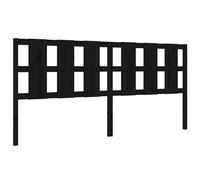 vidaXL Bed Headboard Black 205.5X4X100 Cm Solid Wood Pine, Black