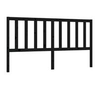 vidaXL Bed Headboard Black 206X4X100 Cm Solid Wood Pine, Black