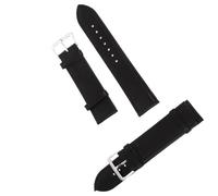 Black 20Mm Faux Leather Watch Band Replacement Strap for Formal and Everyday Use, Universal Smooth Double-Sided Wristband Pair