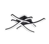 B.K.Licht Elegant Curved Design LED Ceiling Light, 4 Built-in LED Boards Included, 20W 2.000Lm, Neutral White Light 4000K, Black Modern Ceiling Fixture for Living Rooms and bedrooms 230V IP20