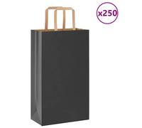 (black, 21 x 11 x 36 cm/ 250 pcs) vidaXL Paper Bags 250 pcs with Handles White 21x11x28 cm Paper Grocery Bag