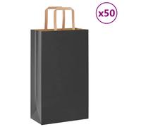 (black, 21 x 11 x 36 cm) vidaXL Paper Bags 50 pcs with Handles White 54x15x49 cm Paper Grocery Bag