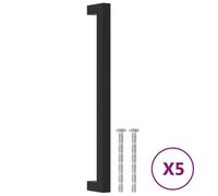 (black, 224 mm/ 5 pcs) vidaXL Cabinet Handles Door Handles Furniture Drawer Pull Stainless Steel
