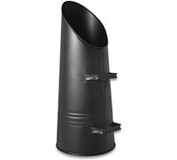 Black 23 inch Iron Coal Hod - Metal Heavy Duty Large Storage Holder - Fireside Fireplace Companion - Scuttle Bucket Scooper