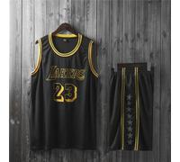 (Black 23#, XL) Lakers LeBron James adult and children's jersey set