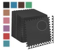 ((Black 24 Pcs (96 sq.ft) 25mm Thick EVA Soft Foam Mat Heavy Duty Interlocking Floor Exercise Mat Each Tiles 60 x 60 x25c) Gym Floor Mat Eva Foam Exercise Interlocking Tiles