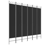 Vidaxl 6-Panel Room Divider Black 240X220 Cm Fabric Room Dividers