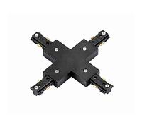 Black 240V Single Circuit Track X Shape Connector Accessory Track Lighting