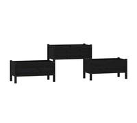 (Black, 245.5 x 44 x 75 cm) vidaXL Solid Wood Pine Planter Multi Colours 178.5x44x75 cm/245.5x44x75 cm